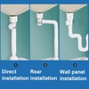 Siphon Sink Kit, Sink Drain Fitting Kit with Flexible Drain