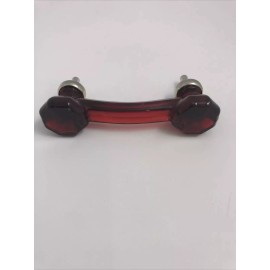 CPK Glass Cabinet Drawer Pull Red Elegance Glass 3” Center To Center