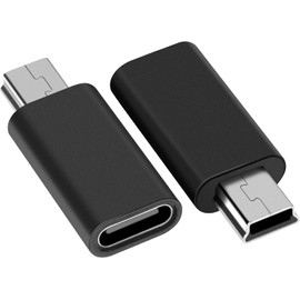 leizhan Mini USB Male to USB-C Female, OTG Adapter Mini B-Type C to Black