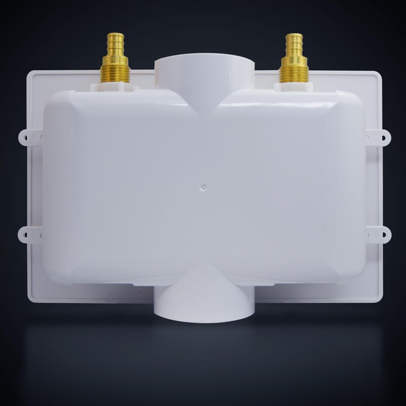 D.N. Washing Machine Outlet Box with Valves Dual Drain PEX