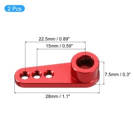 MECCANIXITY Aluminum Alloy 25T Steering Servo Single Arm Horn Red for DIY RC Car/Boat/Airplane Boat Accessories 2 Pcs