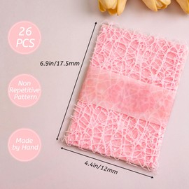 HICOHAND Scrapbook Paper Textured Handmade Paper, 4 Pack Textured Scrapbook Paper and Mesh Fabric Assorted Set for Scrapbooking Planner Journal Supplies