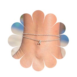 Inilbran Boho Letter A Ankle Bracelet Layered Initial Anklet Bracelet Gold Anklet Anklet Vintage Alphabet Chain Anklet for Women and Girls