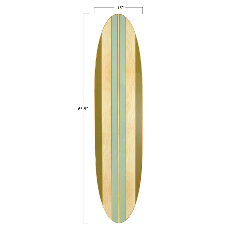 Creative Co-Op Surfboard Style Wood Wall Decor