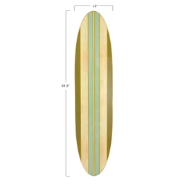 Creative Co-Op Surfboard Style Wood Wall Decor