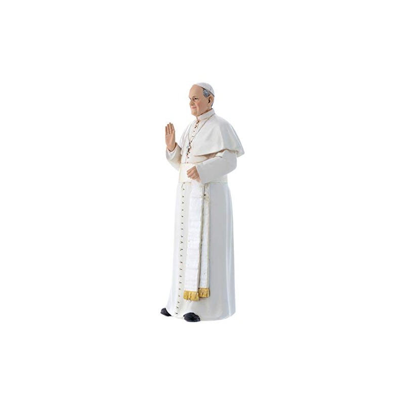 Statue Pope Francis Painted Wood Mass 15 cm