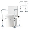 COSTWAY Foldable Toilet Safety Frame, Height & Width Adjustable Toilet