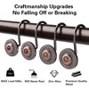 Bronze Shower Curtain Hooks, Decorative Shower Curtain Rings for Bathroom,