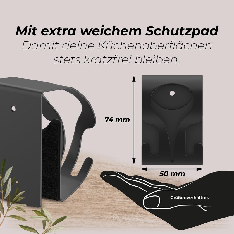 MDCASA Towel Holder without Drilling, Black I Tea Towel Holder