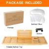 Waltert W Bathtub Tray Table and Bath Pillow, Expandable and