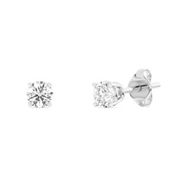 Gilded 1/4 ct. T.W. Round Lab Diamond (SI1-SI2 Clarity, F-G Color) and 10K White Gold Stud Earrings