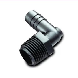 1/4" NPT x 1/4" Hose ID Black HDPE Elbow 62034