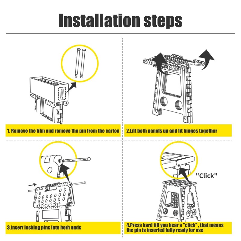 Delxo 17.5 Inch Folding Step Stool Heavy Duty Foldable Stool