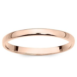 10k Rose Gold 2mm Light Comfort Fit Plain Wedding Band - Size 8