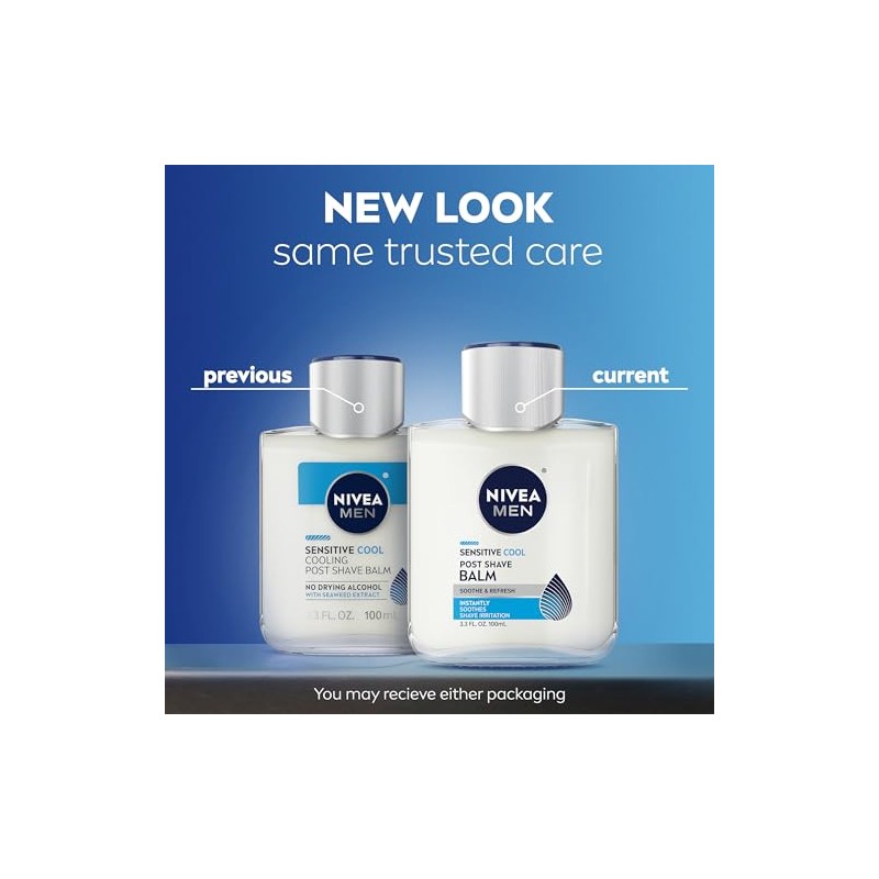 NIVEA MEN Sensitive Cooling Post Shave Balm, 3.3 oz Bottle