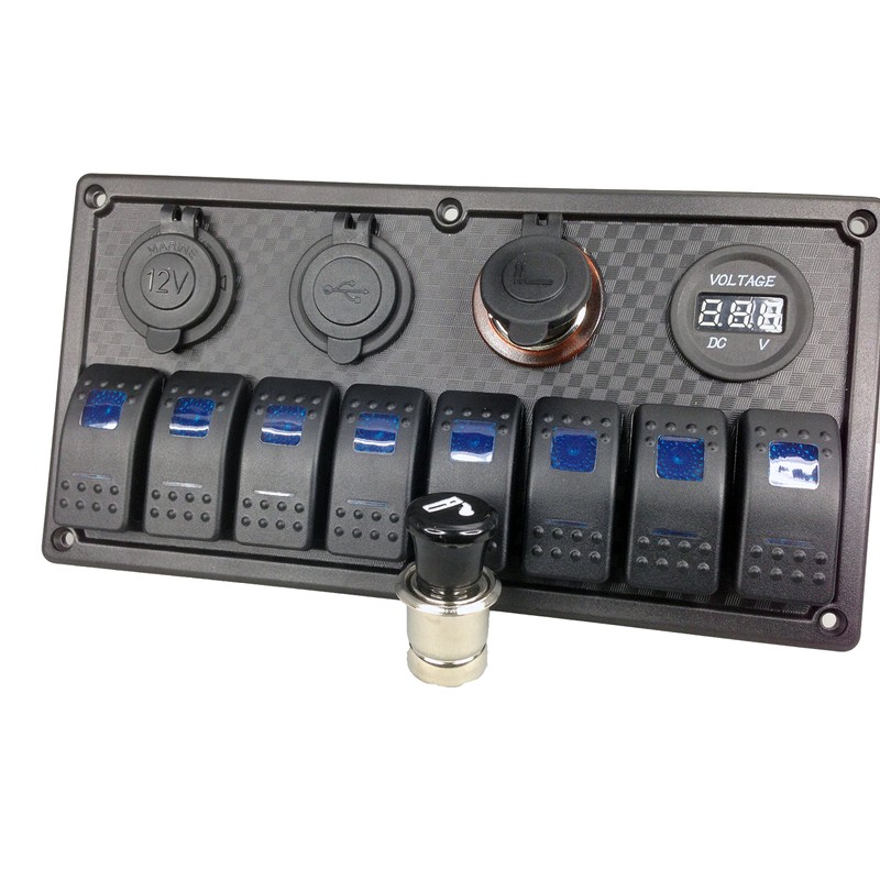 Pactrade Marine Car RV Boat Truck 8 Gang Blue LED