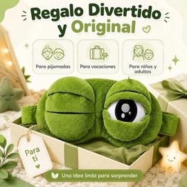 3D Frog Sleep Mask, Antifaz para Dormir Gracioso con Ojos de Rana 3D, Antifaz Opaco Suave con Correa Ajustable para Viajes, Siestas, Casa, Niños y Adultos Útil