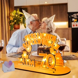 skelo 70 Geburtstag Deko Mit LED, Geldgeschenke Geburtstag, Geschenke Für 70 Geburtstag Frauen/Mann, 70 geburtstag Deko, Geschenke Zum 70 Geburtstag Frau, 70 Geburtstag Deko