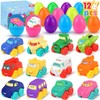 Prefilled Easter Eggs with Toy Cars: 12Pcs Filled Easter Eggs