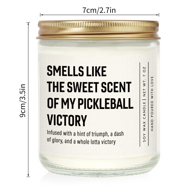 Shqiueos Pickleball Gifts for Women Men Lavender Scented Candle 7oz