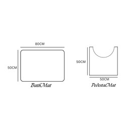 Night Zone Diem 2 Piece Bath Mat & Pedestal Set Non Slip Extra Absorbent Bathroom Toilet Rug Bath Mats Set (Lemon)