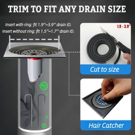 COLDDD Odor-Proof Shower Drain Plug - Backflow Preventer with Magnetic Closure Valve, Hair Catcher, and Silicone Reducer Ring, Fits 1.9''-3.9'' ID Drains, Sewers, and Pipes