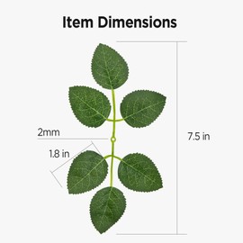 InnoGear 50pcs Artificial Green Leaves Bulk Rose Leaves Artificial Greenery Fake Rose Flower Leaves for Decoration DIY Wedding Bouquets Centerpieces Bridal Shower Party Valentine's Day Christmas Xmas