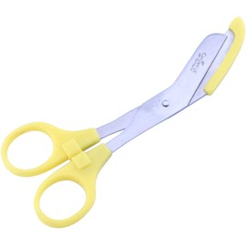 AR Emporium AR EMPORIUM Bandage Scissors with Round Tip Perfect for Veterinary, General and Home Use with Colored Safety Guard 5 -Colours (Yellow)