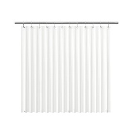 EHZNZIE Shower Curtain Liner Light Weight PEVA Stain Resistant, Waterproof, No Chemical Smell with 12 Rust Proof Metal Grommets for Bathroom Shower-72x72 Inches (White)