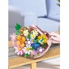 YICHENZHAOXING Mini Bricks Artificial Flower Bouquet Building Sets，DIY Simulation Plant