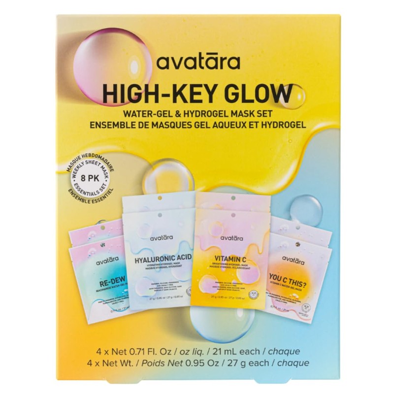 Avatara Pack de 8 Mascarillas de Tejido High-key Glow con