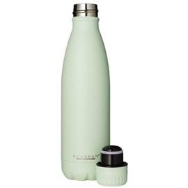 Scanpan Vacuum Stainless Steel Water Bottle 500 ml Water Bottle BPA 24 Hours Cooling & Keeps Warm for 12 Hours, Stainless Steel to Go Insulated Flat, Travel Flat in V (Green Tea To Go)