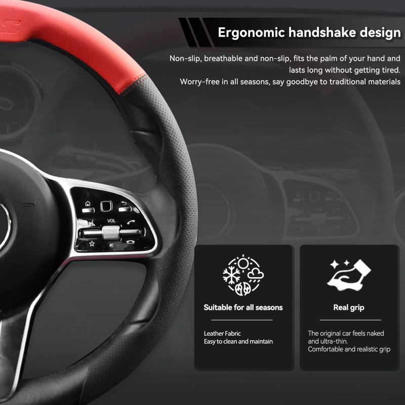 XUKEY Car Steering Wheel Cover Leather Breathable Anti-slip Car Accessories