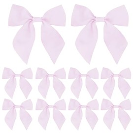 Meseey Pink Burlap Bows, 6 Inch, 12 Pack, Easter Spring Decorations for Door, Tree, Gift Wrapping (Pink)