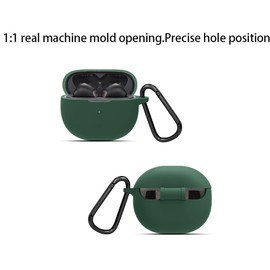 Compatible with SoundPEATS Air3 Deluxe Case Cover, Lamshaw Soft Silicone Protective Cover with Keychain for Women Men Compatible with SoundPEATS Air 3 Deluxe Earbuds Case (2-Black+Red)