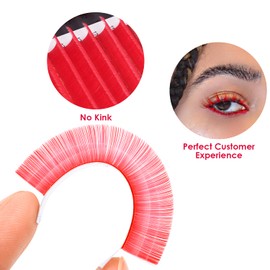 Colored Eyelash Extensions Easy Fan 9-16mm Mixed Red C Curl Easy Fanning 0.1mm Self Premade Volume Lash Supplies