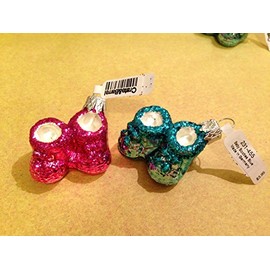 Baby Booties Blue and Pink Mini Ornaments