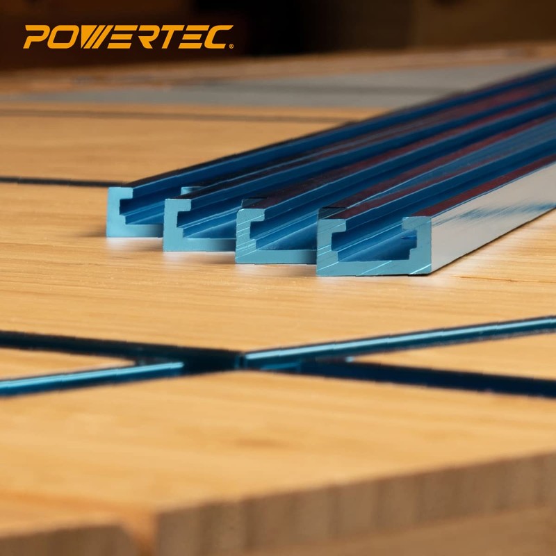 POWERTEC 71118-P3, 6 Pack, 24 Inch Double-Cut Profile Universal T-Track