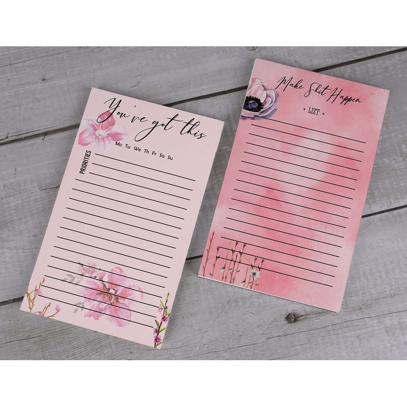 Inkdotpot Pack Of 2 Daily Planner List Undated Notepads, Memo