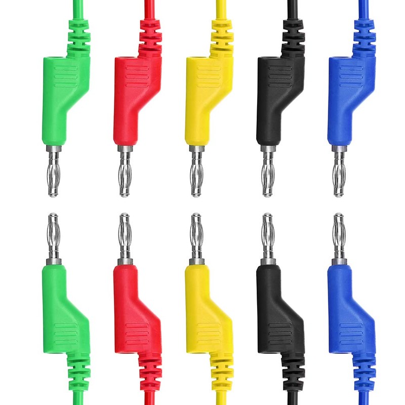 Sumnacon 5pcs Banana to Banana Plug Test Lead Set, 4mm