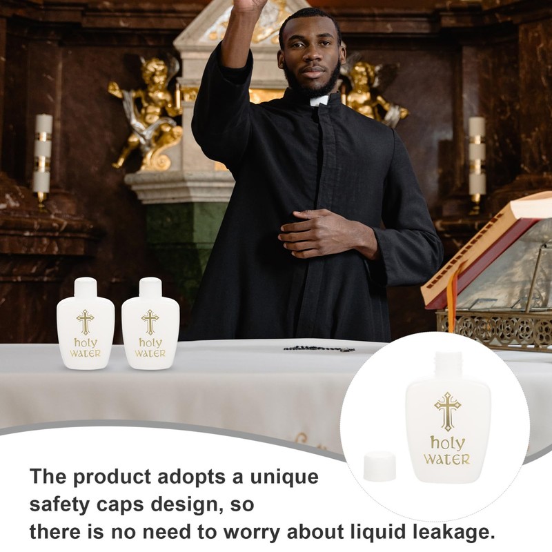 Mobestech 6Pcs Easter Holy Water Bottles Plastic Containers for Baptism
