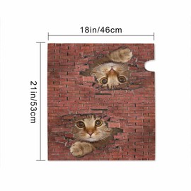 Numland Cat in Red Wall Hole Magnetic Anti-UV 100% Polyester Standard Size 21x18 in Oxford Garden,Postbox Letterbox Cover