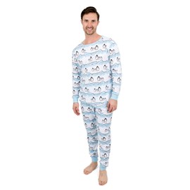 Leveret Mens Pajamas 2 Piece Pajama Set 100% Cotton (Medium, Penguin)