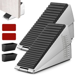 Heavy Duty Door Stopper, 3 in Tall Door Stop Large Door Stoppers for Bottom of Door Adjustable Spring Large Door Stopper Stainless Steel Wedge Door Stoppers Suits Any Heavy Door (1 Pack)