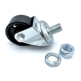 Floor Jack Caster (1 Piece - Black Wheel) for Lincoln, Walker - 231583, 93642, 93652 and Others, Quality Replacement Parts for Repairs (With Nut/Split-Washer)