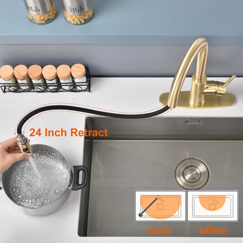 RULIA Kitchen Faucet, Kitchen Sink Faucet, Sink Faucet, Pull-Down Kitchen