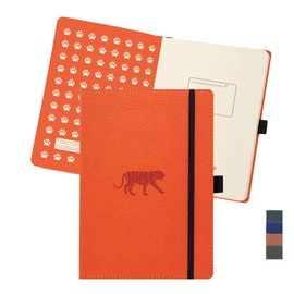 Dingbats* - Animal World Notebook A4 Dotted - Hard Cover PU Leather Journal for Work, Travel - Pocket, Elastic Closure, Pen Holder, Bookmark