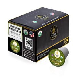 Organic Ginger Green Tea Pods for Keurig by Teavity (12 Tea Pods)