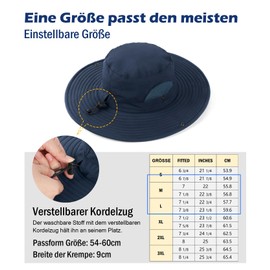 Wmcaps Sun Hat Men's Outdoor Safari Hat Women Wide Brim Summer Hat Men Foldable Hiking Hat Boonie Hat Sun Protection Hat Bush Hat Fishing Hat Garden Hat, navy
