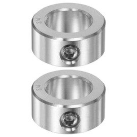 HARFINGTON 2pcs Shaft Collar 3/4" Bore 304 Stainless Steel Set Screw Shaft Collars, 1-1/4" OD, 9/16" Width, for Wheel Barrow Axle, Gearbox Assemblies, Machine Tools, Industry
